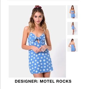 Motel Rocks Daisy Print Dress, Sky Blue | Sz Sm